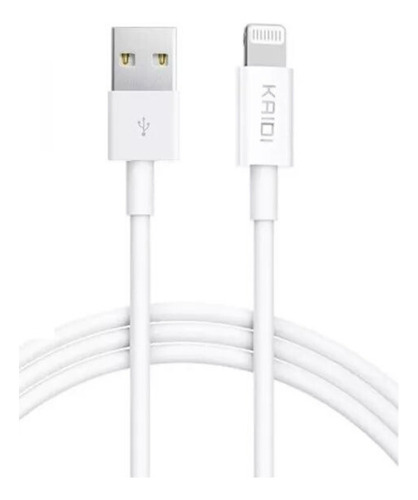 Cabo Carregador Kaidi Lightning Compatível Para iPhone Cor Branco