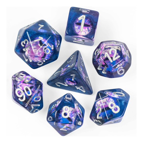 Cusdie Dados Dnd De 7 Troqueles, Juego De Dados Poliedricos