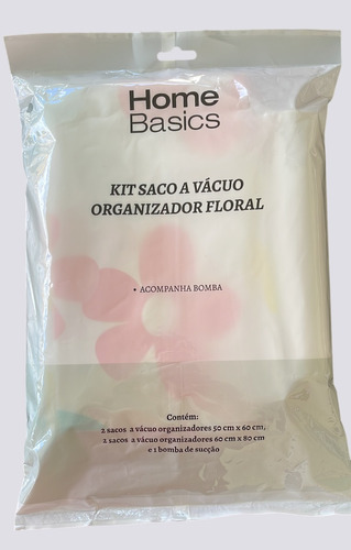 Kit 4 Saco À Vácuo Organizador 2 50x60cm+2un 60x80cm + Bomba