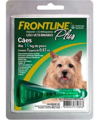 Antipulgas E Carrapatos Cães De 1 A 10 Kg P - Frontline Plus