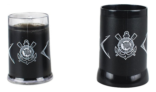 Caneca Gel Térmica Time Corinthians Licenciado 400 Ml Cor Preto