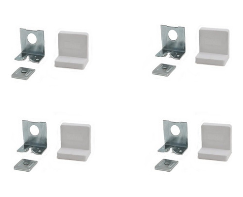 4 Soportes Colgador De Alacena Eurohard Blanco Para 100 Kg.