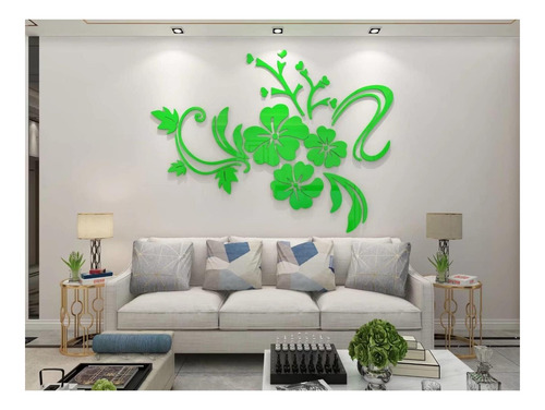 Pegatinas De Pared Espejo De Flores 3d Calcomanías De Pared