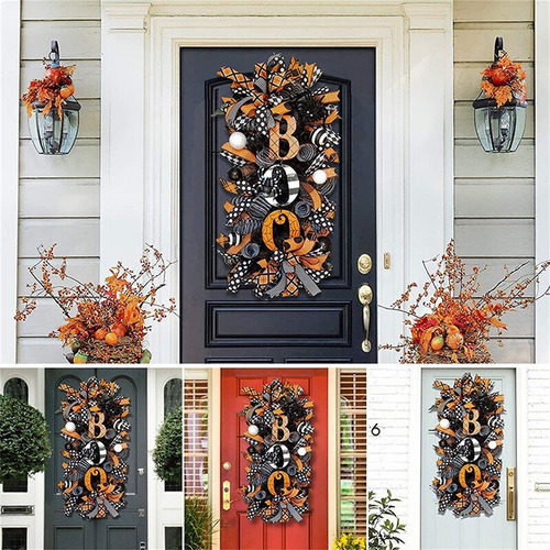 Guirnalda De Calabaza Colgante Para Puerta De Halloween