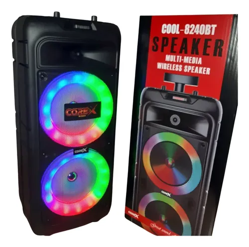 Bafle Portatil Corex Cool 8240bt Bluetooth Usb Radio Luces