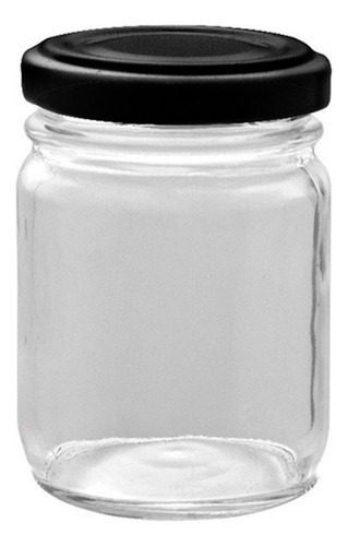 Frasco Vidrio Anchoero 100cc Conserva Con Tapa X40u Negro