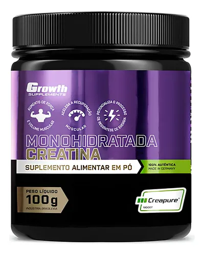 Creatina Em Pó 100g Creapure Growth Supplements Sin Sabor Menor preço em Creatina Em Pó 100g Creapure Growth Supplements Sin Sabor