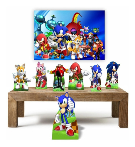 Sonic Kit Festa Infantil + Painel De Parede