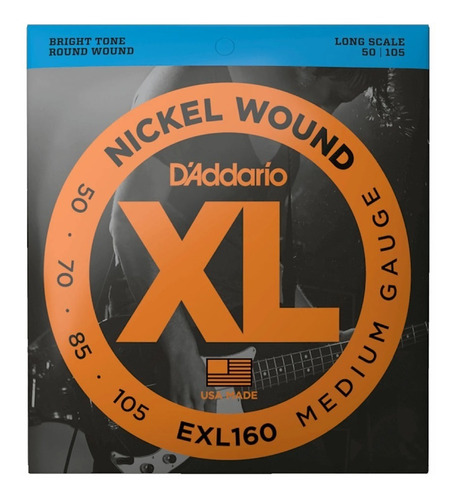 Encordado Bajo Daddario Exl160 Nickel Wound 50 105