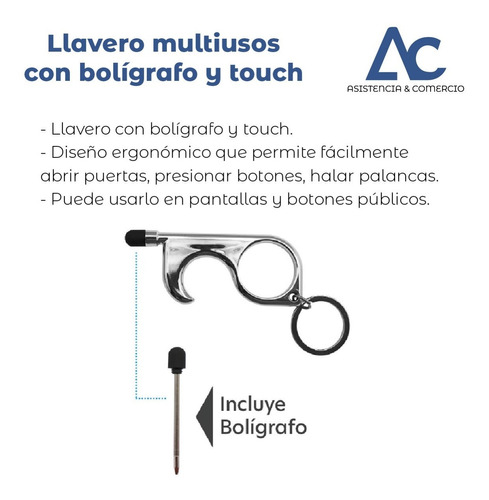 Llavero Multiusos Con Bolígrafo Y Touch