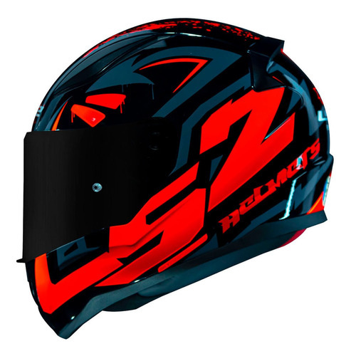 Capacete Ls2 Ff353 Rapid Tagline Preto Laranja Cor Brilhante Tamanho 56