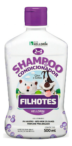 Kelldrin Shampoo E Condicionador Filhotes 2 Em 1 - 500ml