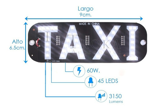 Letrero Led Para Taxi Blanco / Azul/ Verde / Rojo - {letax}