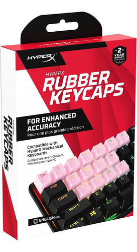 Kit 19 Teclas Goma Hyperx Rubber Rosa Teclado Ingles Gaming