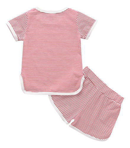 Conjunto De Ropa De 2 Piezas De Blusas A Rayas Para Niñas Y
