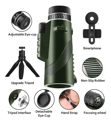 Telescopio Monocular De Alta Definición 80x100 Con Soporte P