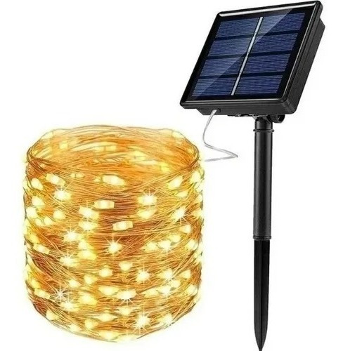 Luz Hada Carga Solar  100 Led / Luz Cálida 