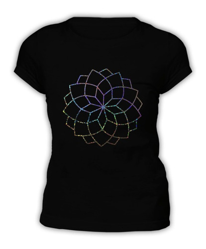 Polera Mujer - Diseño Mandala 1 Efecto Holografico Circulo