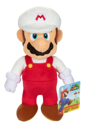 Mario Bros Peluche Mario De Fuego 22 Cm Altura Original