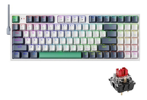 Teclado Gamer Machenike K500-b94 Qwerty Red Cor Branco