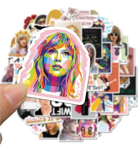 Taylor Swift 100 Calcomania Stickers Pvc Contra Agua Artista