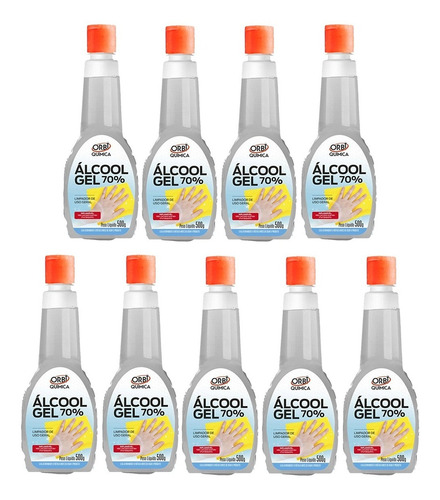 Alcool Gel 70% Higienizador 500ml Anvisa Pronta Entrega 9un