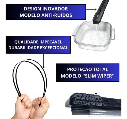 Kit Palhetas Ka 2015 A 2021 Limpador De Parabrisa Silicone