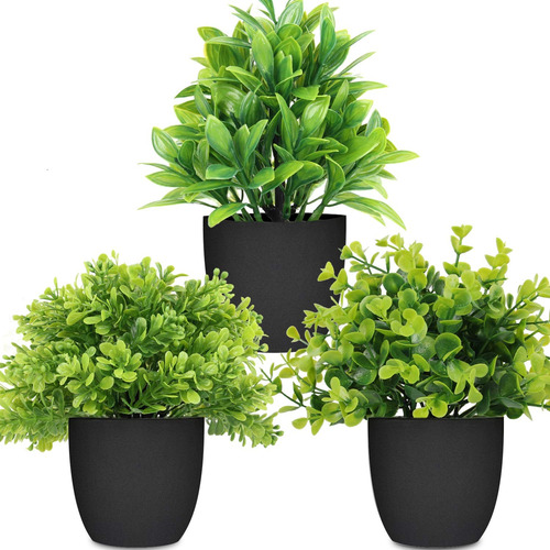 Plantas Artificiales En Maceta Paquete De 3 Eucalipto Median