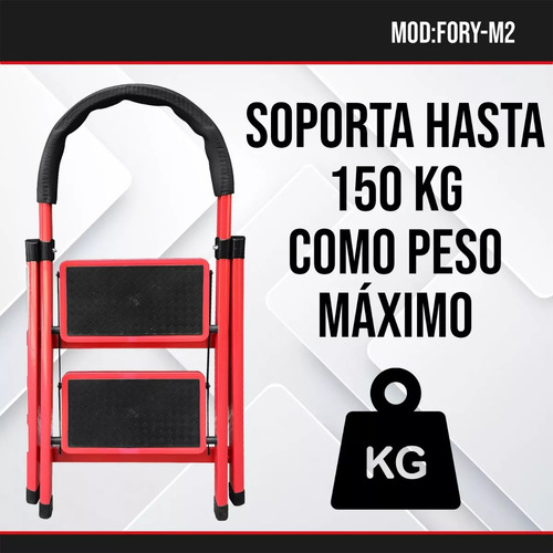 Escalera Plegable Multiuso 2 Peldaños Resistente Compacta