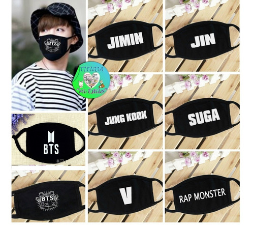 Tapaboca Bts + Pulsera De Silicona Bts Bts K-pop