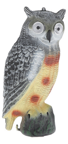 Vivid Owl Decoy Animal Statue Pigeon Scarer Garden Si