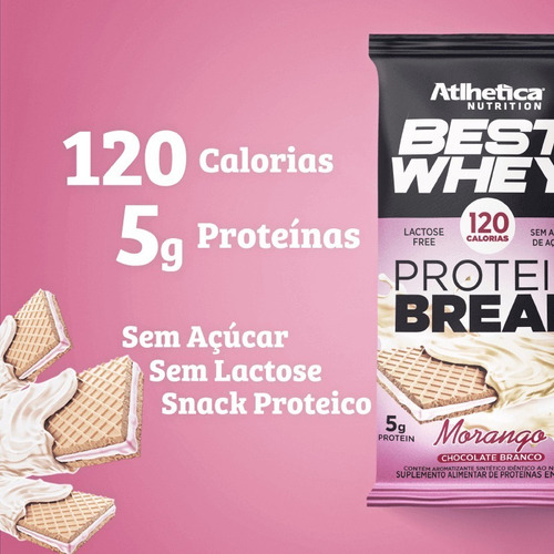 Best Whey Protein Break Morango Cobertura Chocolate Branco B Morango