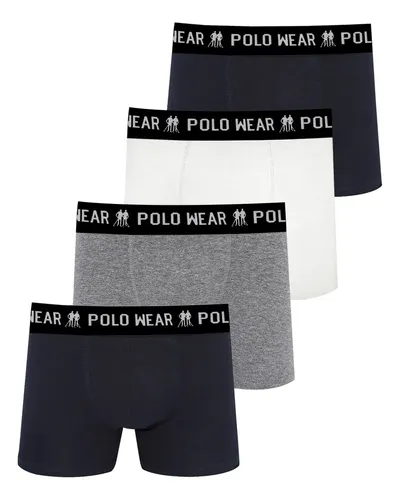 Kit 4 Cuecas Algodão Polo Wear Sortido