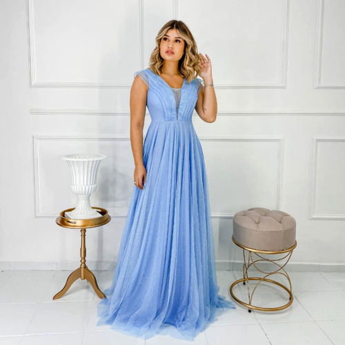 Vestidos Femininos Festa Longo Azul Serenity Madrinha Barato