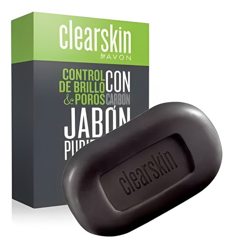 Jabón Purificante Clearskin Avon Control de Brillo y Poros con Ácido Salicílico y Carbón