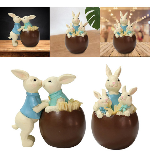 Estatua De Conejo, Figuritas En Miniatura De De Pascua Para