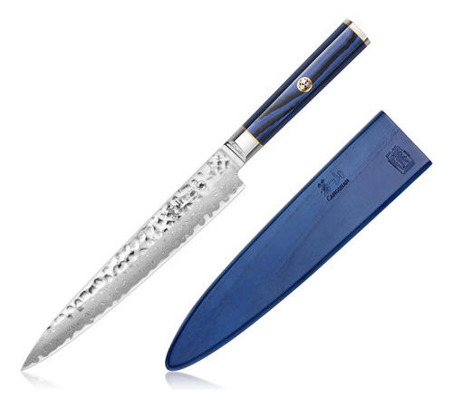 Cuchillo Sashimi Cangshan Kita Con Funda Acero Damasco 8