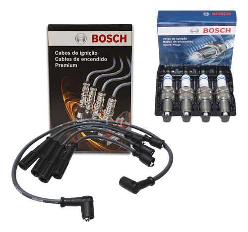 Kit Cabos E Velas Bosch Fiat Uno Mille Carburado 91 92 93