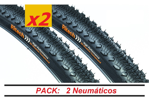 Pack 2 Neumáticos Ritech 700x35c Gravel Mtb Ciclocross Rueda