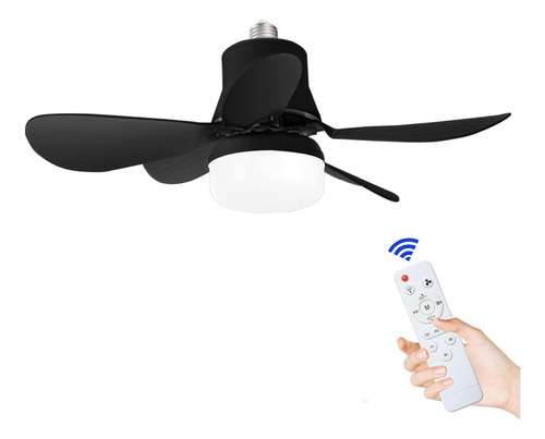 Ventilador De Techo Moderno Con Control De Bombilla Led 30w