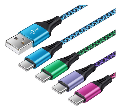 Cable Usb Tipo C, [paquete De 4/6 Pies] Cable Cargador De Tr