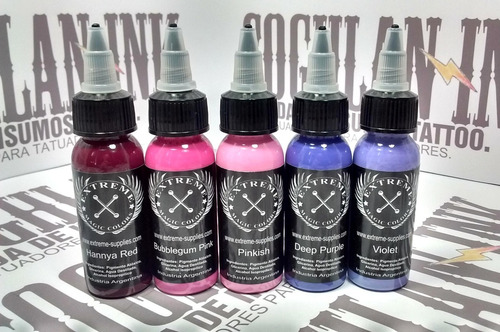 Set Tattoo Extreme 5 Tintas X 1oz = 5 Oz Tatuajes Tatuar