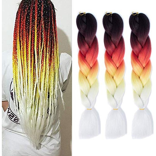 Ombre Kanekalon Braiding Hair Extensiones 24  Dkrzh