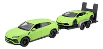 Comprar Autos Escala 1\u002F24 Lamborghini Urus Y Huracan Con Remolque 