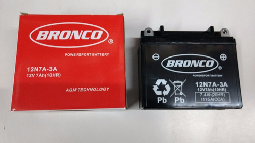 Bateria De Gel 12n7a-3a Bronco Motovergara