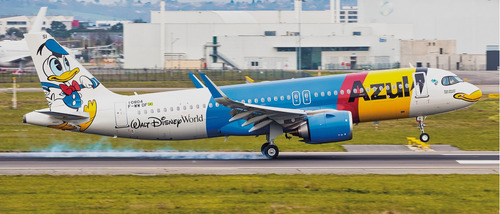 Miniatura Colecionável Avião Comercial Azul Linhas Aéreas Cor A320 Azul Donald