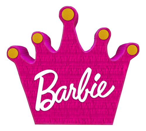 Piñata Corona De Barbie 80 Cm Decoración Fiesta 