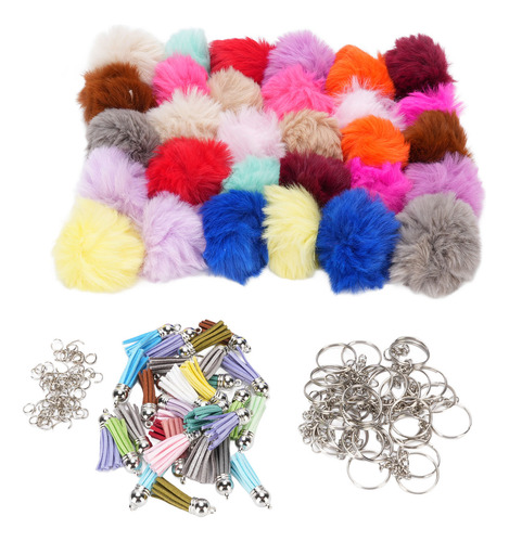 Llavero Puff Ball, Accesorios, Llaveros Con Borlas, Juego De