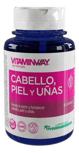 Vitaminway Cabello, Piel Y Uñas  30 Capsulas Frasco Sabor Sin Sabor