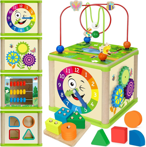 Cubo Madera Montessori Didáctico Bebe Juguete Multifuncional